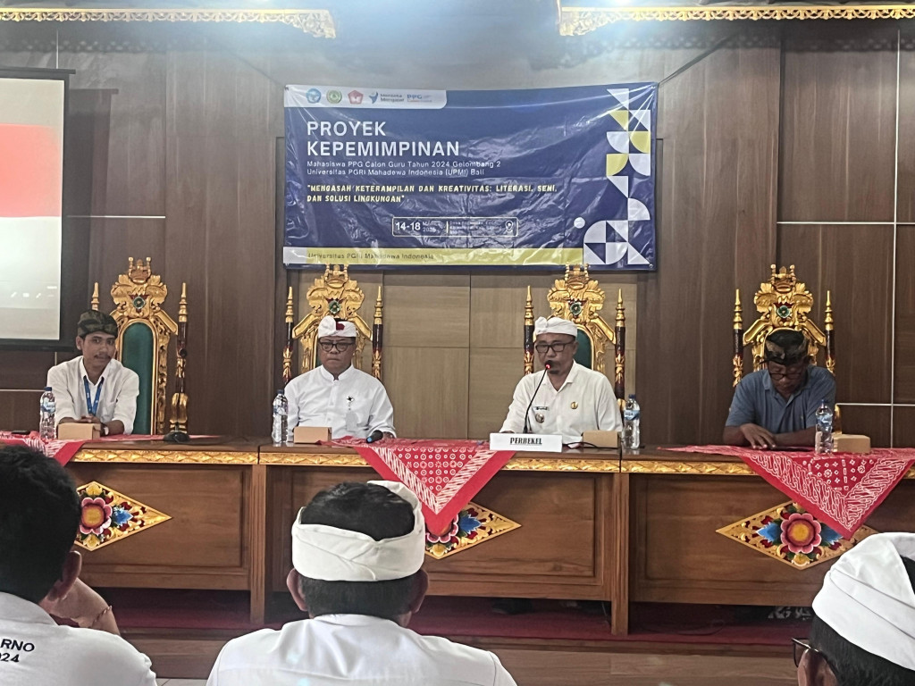 Pendidikan Profesi Guru Universitas PGRI Mahadewa Indonesia Melaksanakan Proyek Kepemimpinan di Desa Angantaka